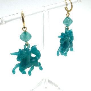 Teal Glow Unicorn Earrings