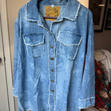 Chambray Lightly Bleached Button Up - 2 Colors