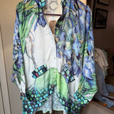 Silky Print Button Up Top