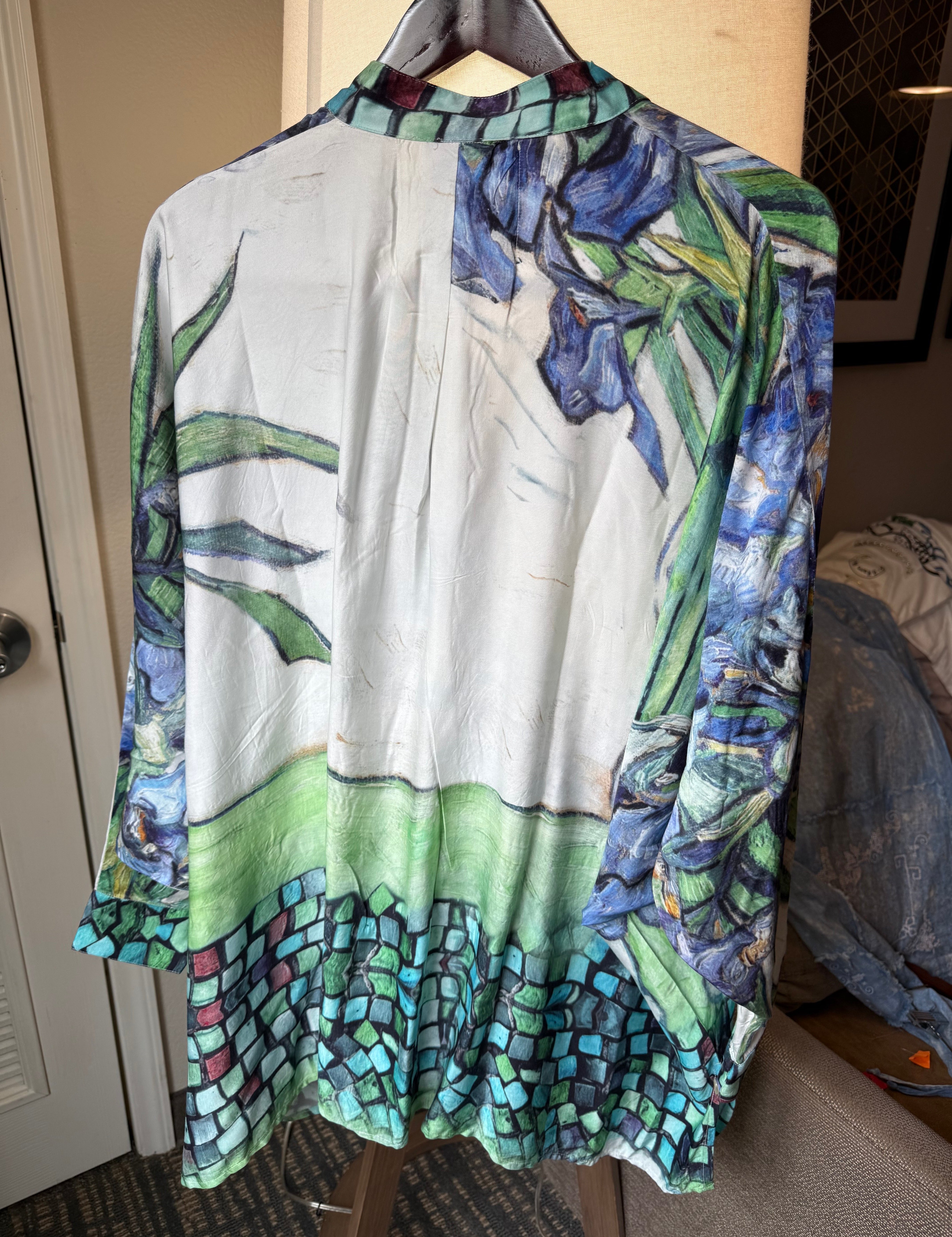 Silky Print Button Up Top