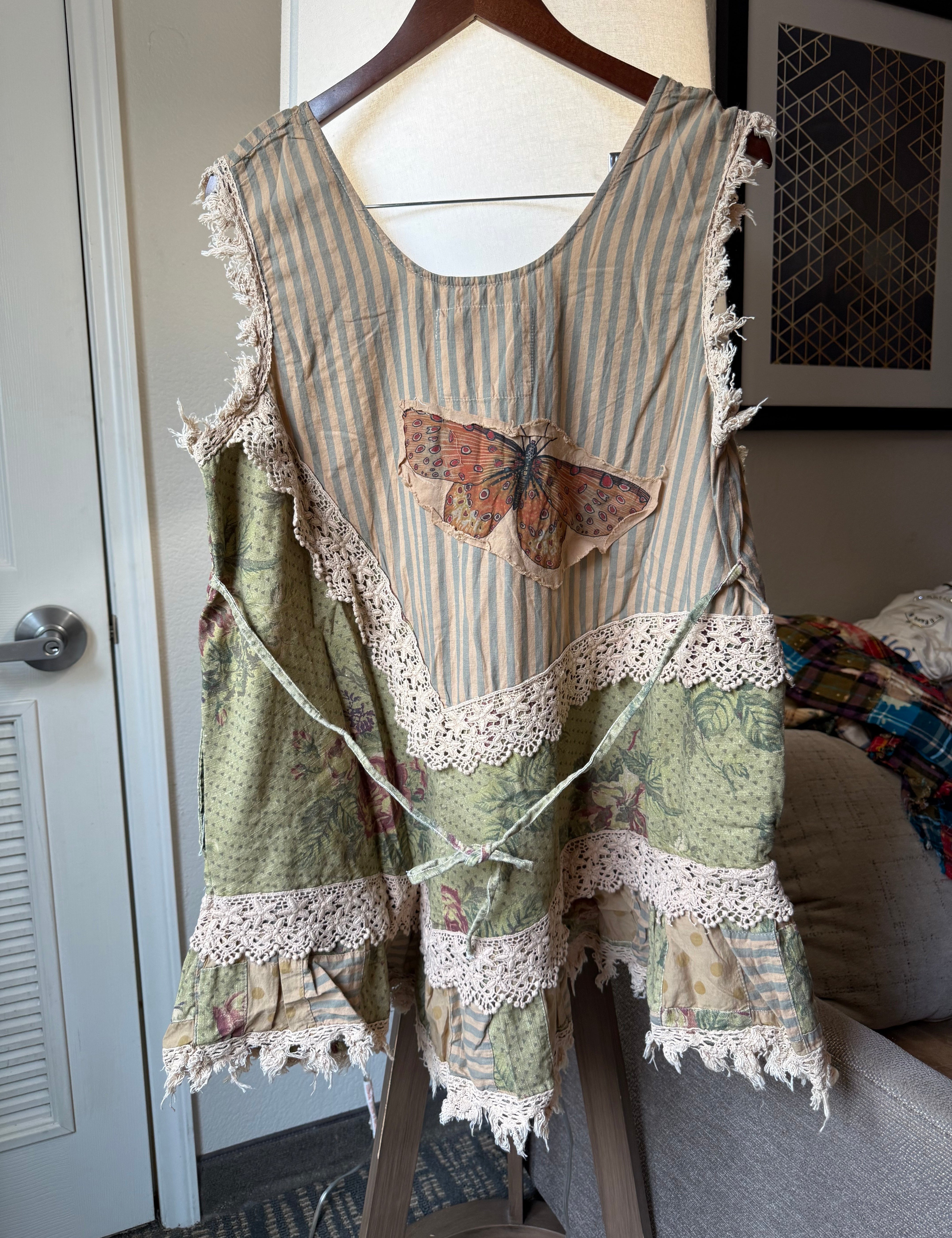 Roses and Lace Crochet Trim Tank
