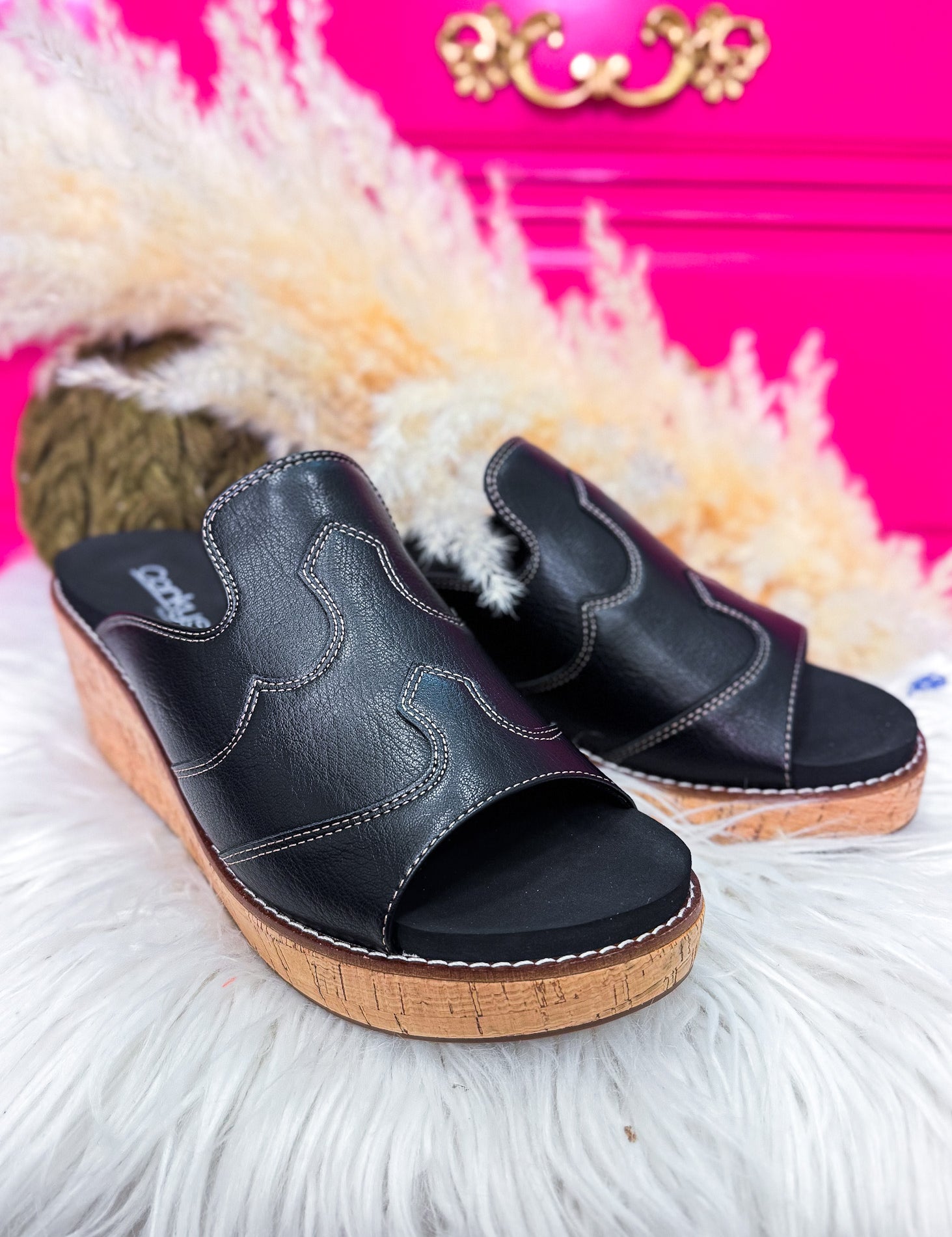 New Moon Black Wedge by Corkys