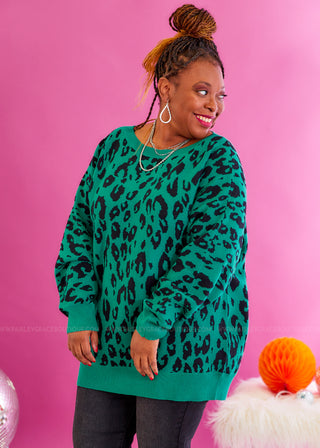 Fiercely Fabulous Sweater - Teal - FINAL SALE