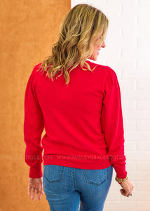 Delightfully Divine Sweater - Red - FINAL SALE