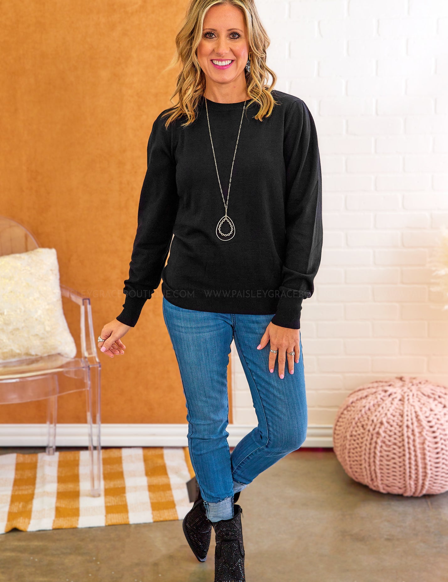 Delightfully Divine Sweater - Black *Final Sale*