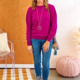 Delightfully Divine Sweater - Magenta *LAST ONES FINAL SALE*