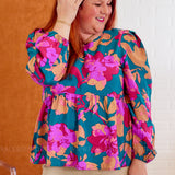 Insta Famous Top - Dark Teal PLUS ONLY* LAST ONES FINAL SALE *