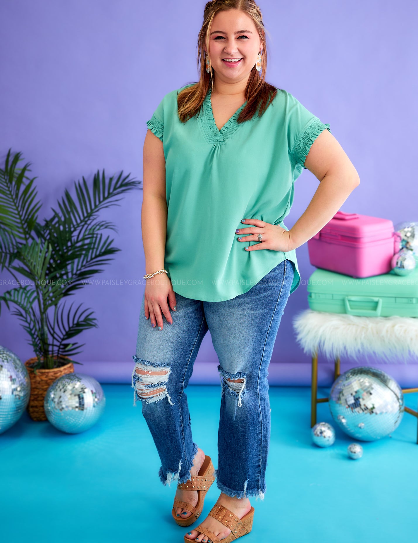 Sunburst Energy Top - Sage - LAST ONES FINAL SALE