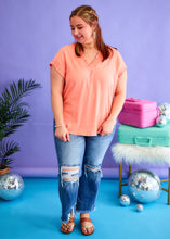Load image into Gallery viewer, Sunburst Energy Top - Salmon - FINAL SALE
