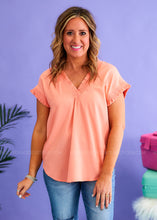 Load image into Gallery viewer, Sunburst Energy Top - Salmon - FINAL SALE
