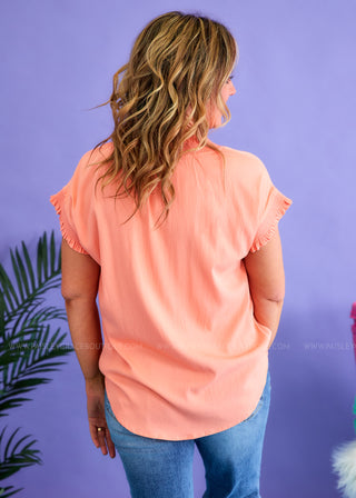 Sunburst Energy Top - Salmon - FINAL SALE