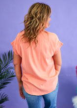 Load image into Gallery viewer, Sunburst Energy Top - Salmon - FINAL SALE
