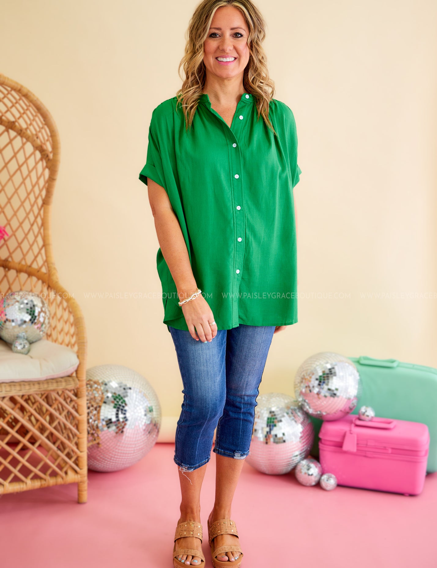 Photo Finish Top - Green* LAST ONES FINAL SALE *