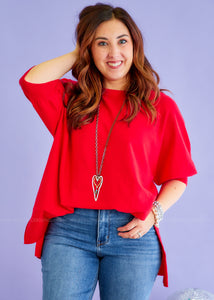 After My Own Heart Top - Red - FINAL SALE