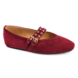 All Eyes On Me Cranberry Faux Suede Flats by Corkys - PREORDER