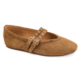 All Eyes On Me Camel Faux Suede Flats by Corkys - PREORDER