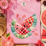 FAUX Patchwork Watermelon Graphic Tee
