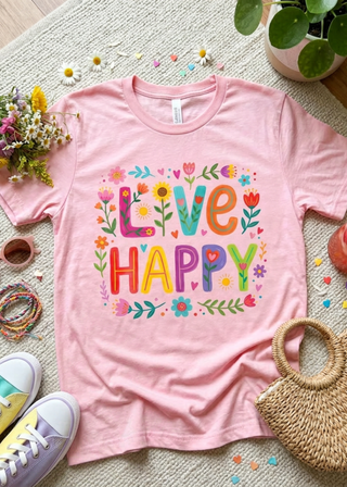 Live Happy Floral Tee