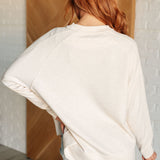 It's The Little Things Relaxed Scuba Pullover in Beige - LAST ONES FINAL SALE