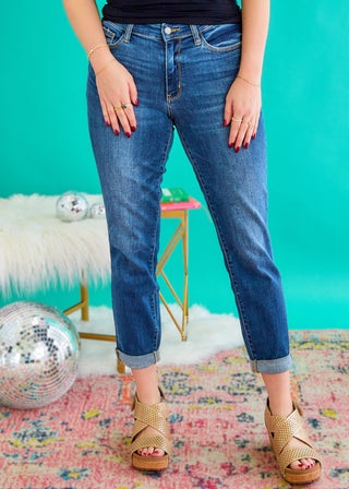 London Midrise Cuffed Boyfriend Jeans