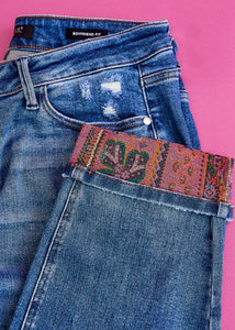 Marjorie Cuff Printed Jeans by Judy Blue - FINAL SALE