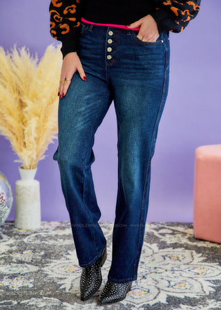 Arlo Button-Fly Straight Jeans