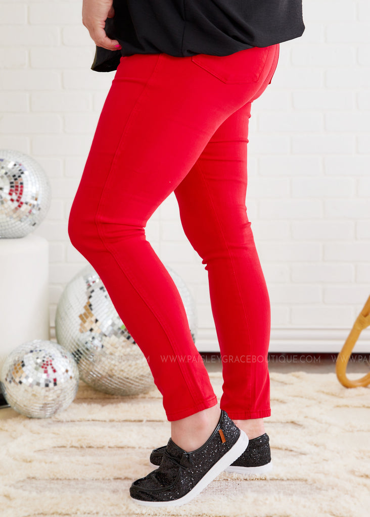 Sienna Tummy Control Jeans by Judy Blue - Red - FINAL SALE – Paisley Grace  Boutique