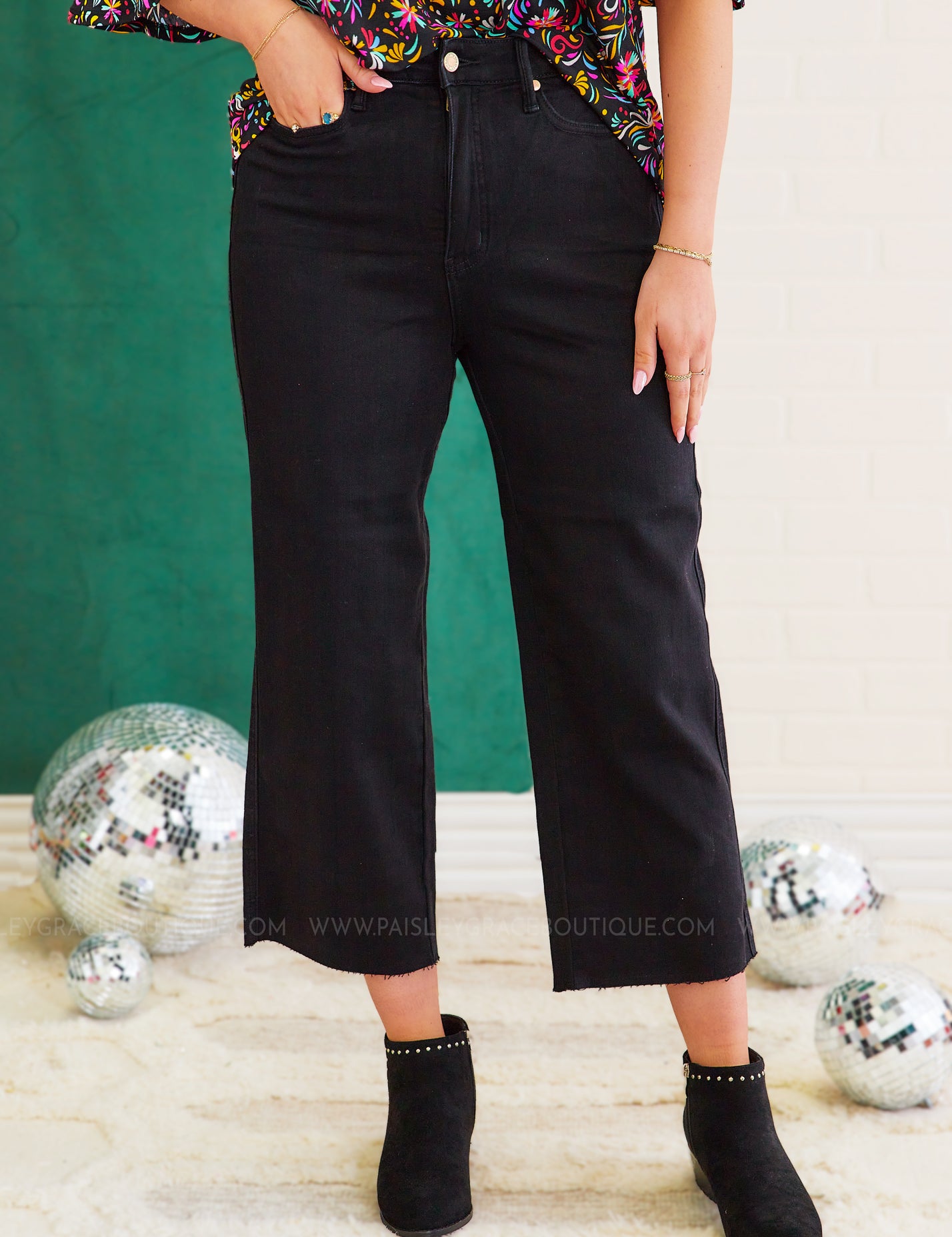 Susannah Black Crop Jeans by Judy Blue * FINAL SALE *