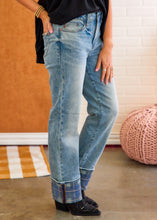 Load image into Gallery viewer, Cherish Plaid Cuff Jeans by Judy Blue - FINAL SALE
