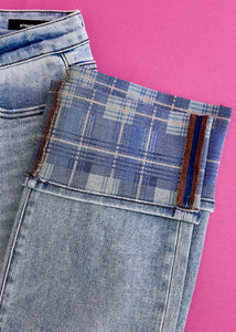 Cherish Plaid Cuff Jeans by Judy Blue - FINAL SALE