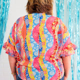 Santorini Soiree Top - Blue/Pink* FINAL SALE *