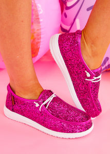 Corky's Purple Glitter on Deck Shoes 8