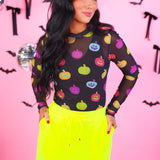 PREORDER- Kate Mesh Top- Pumpkin Pop