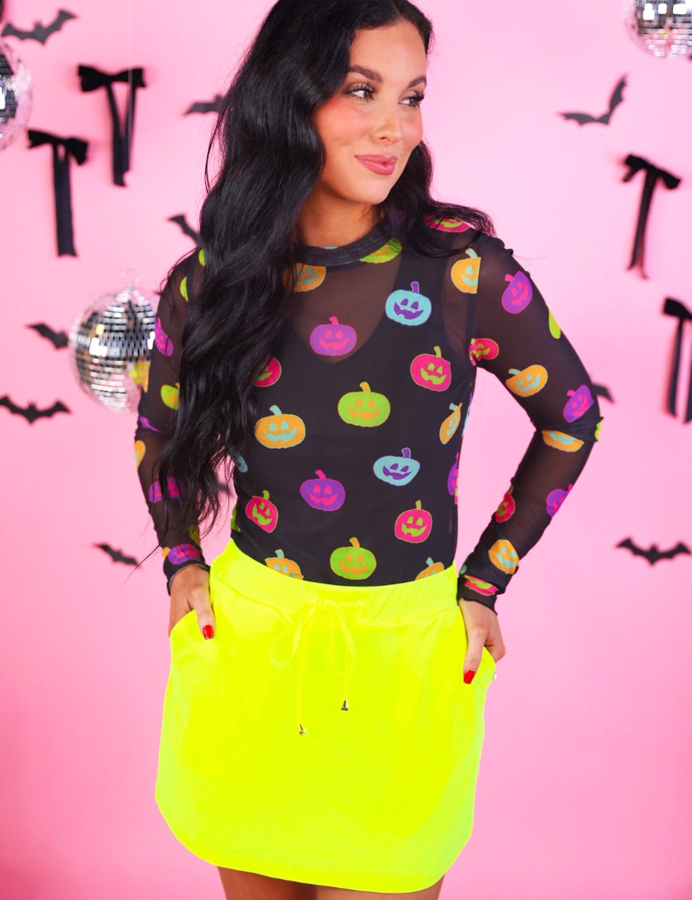 PREORDER- Kate Mesh Top- Pumpkin Pop