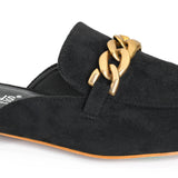 Black Faux Suede Keepsake Mules by Corkys - LAST ONES FINAL SALE