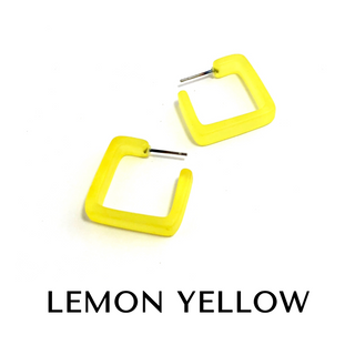 Square Frosted Lucite Hoop Earrings