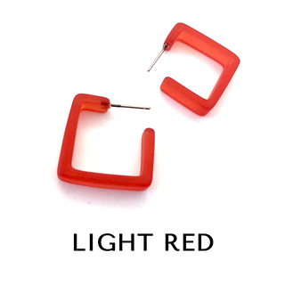 Square Frosted Lucite Hoop Earrings