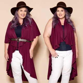 Long Convertible Shawl - BURGUNDY PREORDER