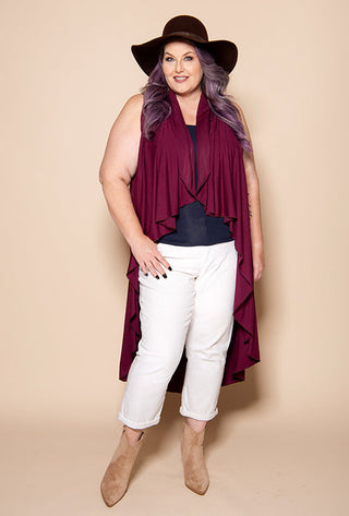 Long Convertible Shawl - BURGUNDY PREORDER