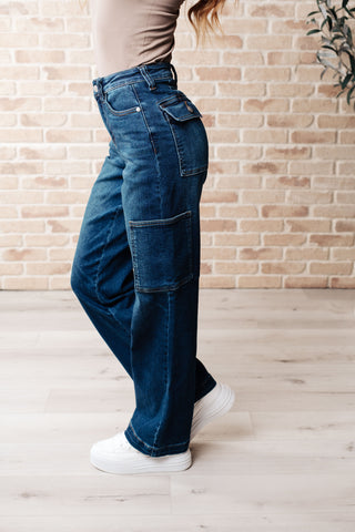 Leila Cargo Straight Jeans by Judy Blue