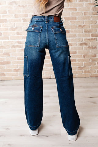 Leila Cargo Straight Jeans by Judy Blue