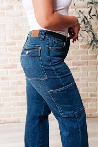 Leila Cargo Straight Jeans by Judy Blue