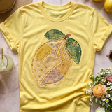 FAUX Patchwork Lemon Tee