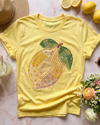 FAUX Patchwork Lemon Tee