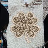 Faux Patch Leopard Clover Tee
