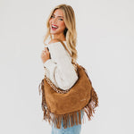 Loretta Suede Fringe Slouchy Bag-Shoulder Bag-Pretty Simple