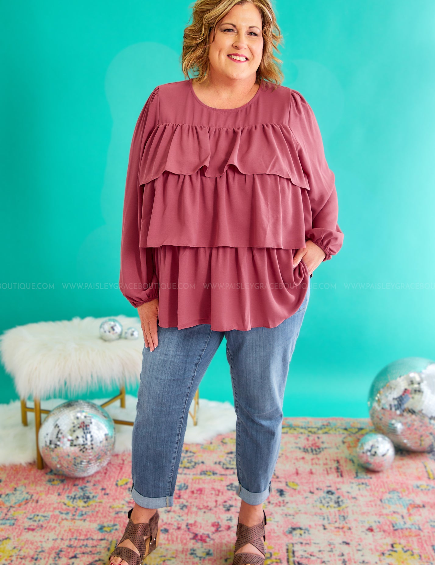 Make Me Dance Top - Marsala* LAST ONES FINAL SALE *