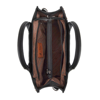 Montana West Tooled Collection Tote/Crossbody - Black