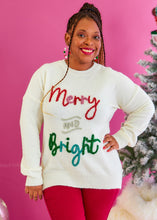 Load image into Gallery viewer, Merry &amp; Bright Pullover Sweater - FINAL SALE
