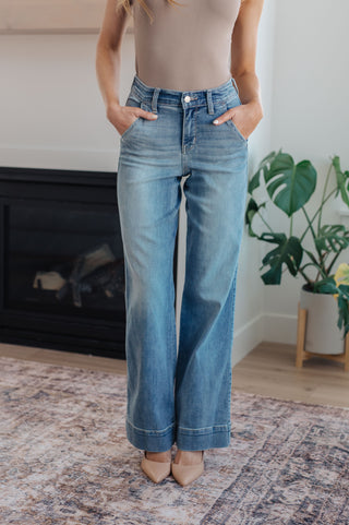 Elaine/Mindy Mid-Rise Wide Leg Jeans by Judy Blue - HOT RESTOCK